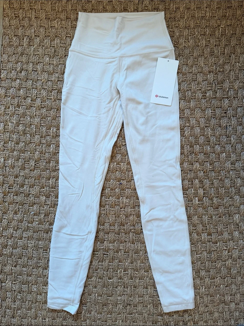 lululemon High-Waist Cream Leggings Size 4